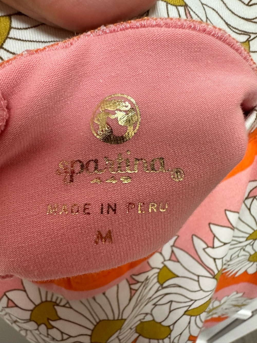 Spartina 449 Daisy Print Skirt Orange Pink Floral Mini Skort Medium - Picture 4 of 6